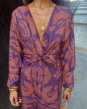 Boho maxi wrap jurk dames – casual chique overslagjurk met lange lengte