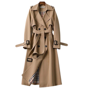 GURI dames trenchcoat – getailleerde jas met ceintuur & dubbele knopen