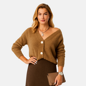 TWINKS dames cardigan – zachte gebreide vest met V-hals & relaxte fit