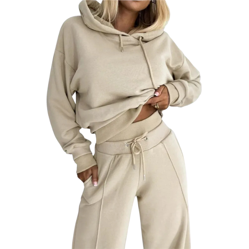 DELMA dames loungeset – trendy hoodie & broek met relaxed fit