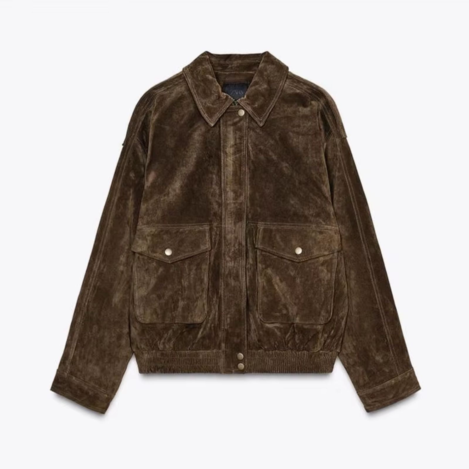 Oversized suède dames winterjas – beige lichtgewicht jas met luxe uitstraling