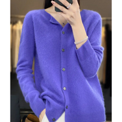 GlamourWool wollen vest dames | Marino-wol look trui | V-hals vest met knoopsluiting