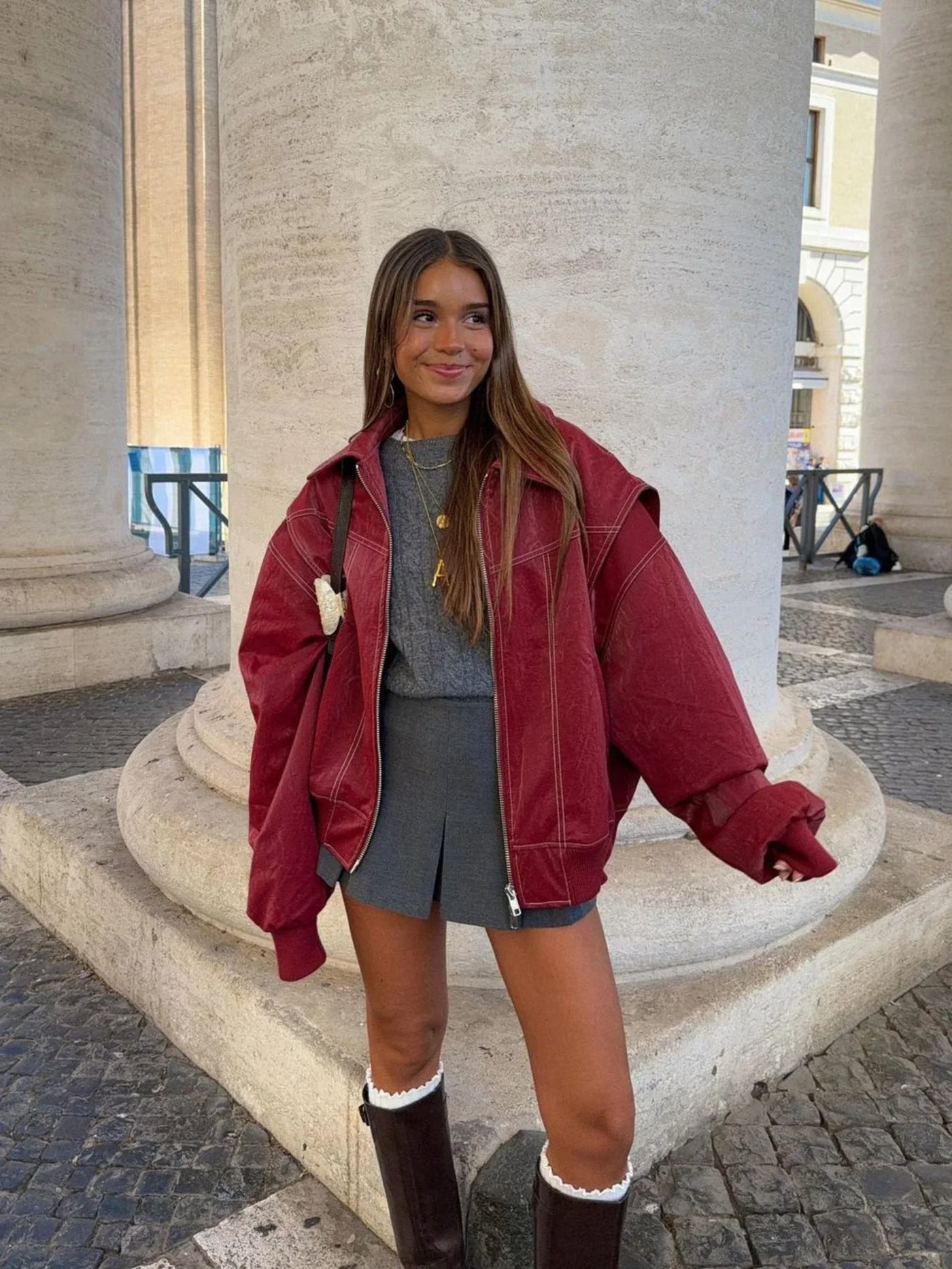 Vivien leren jas dames | Oversized leren damesjas | Trendy zacht leer in modieuze kleuren