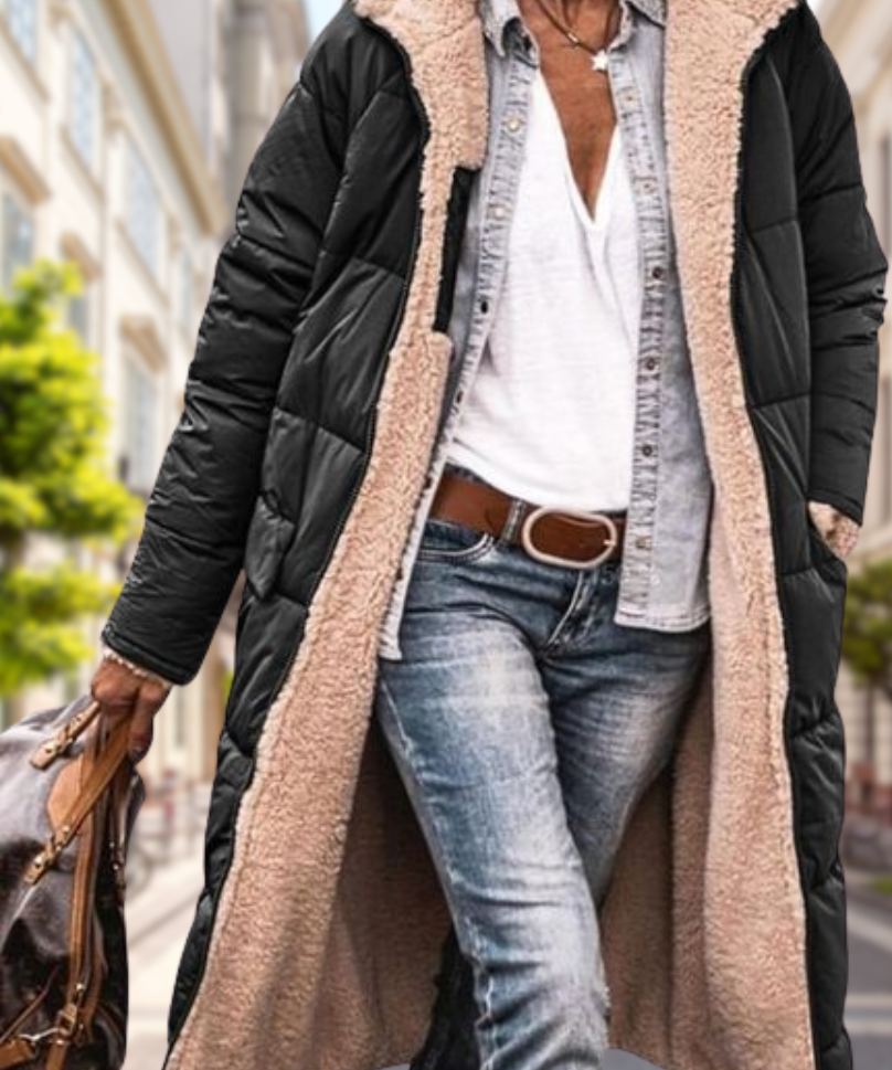 Camila Herfstjas Dames – Luxe Omkeerbare Jas met Capuchon & Warme Isolatie