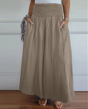 Irene – Comfortabele wijde damesbroek met hoge taille | Luchtige zomerbroek