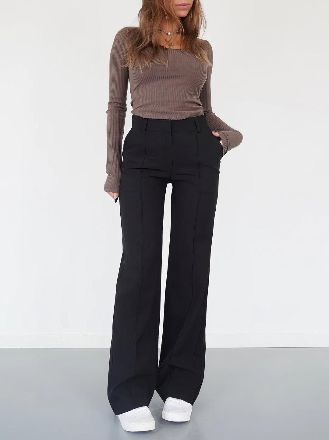 WideGrace dames broek – stijlvolle wijde broek, kreukvrij & comfortabel