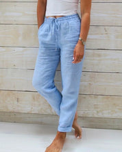 Lieke Stijlvolle Losse Broek Dames – Hoge Taille Broek met Rechte Pijp & Elegante Pasvorm