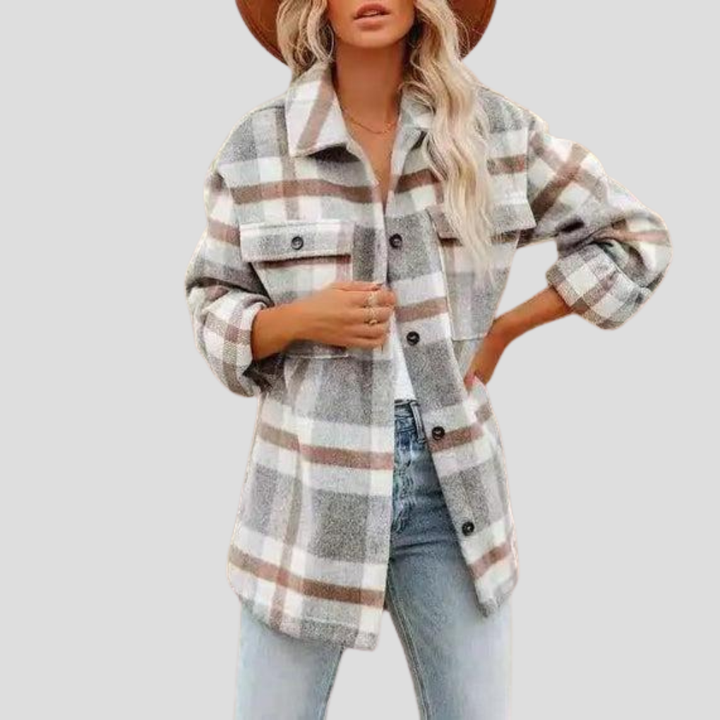 Geruit overshirt dames – warme blousejas met ruitpatroon en relaxte pasvorm