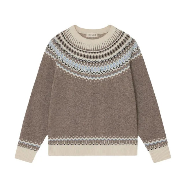 Vintage Inspo Noorse Trui – Klassieke Scandinavische Gebreide Damestrui