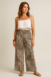 Lauren boho damesbroek – luchtige zomerbroek met hoge taille