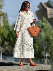 Jurk Luana Lace wit – Elegante Kanten Damesjurk met Onderdress