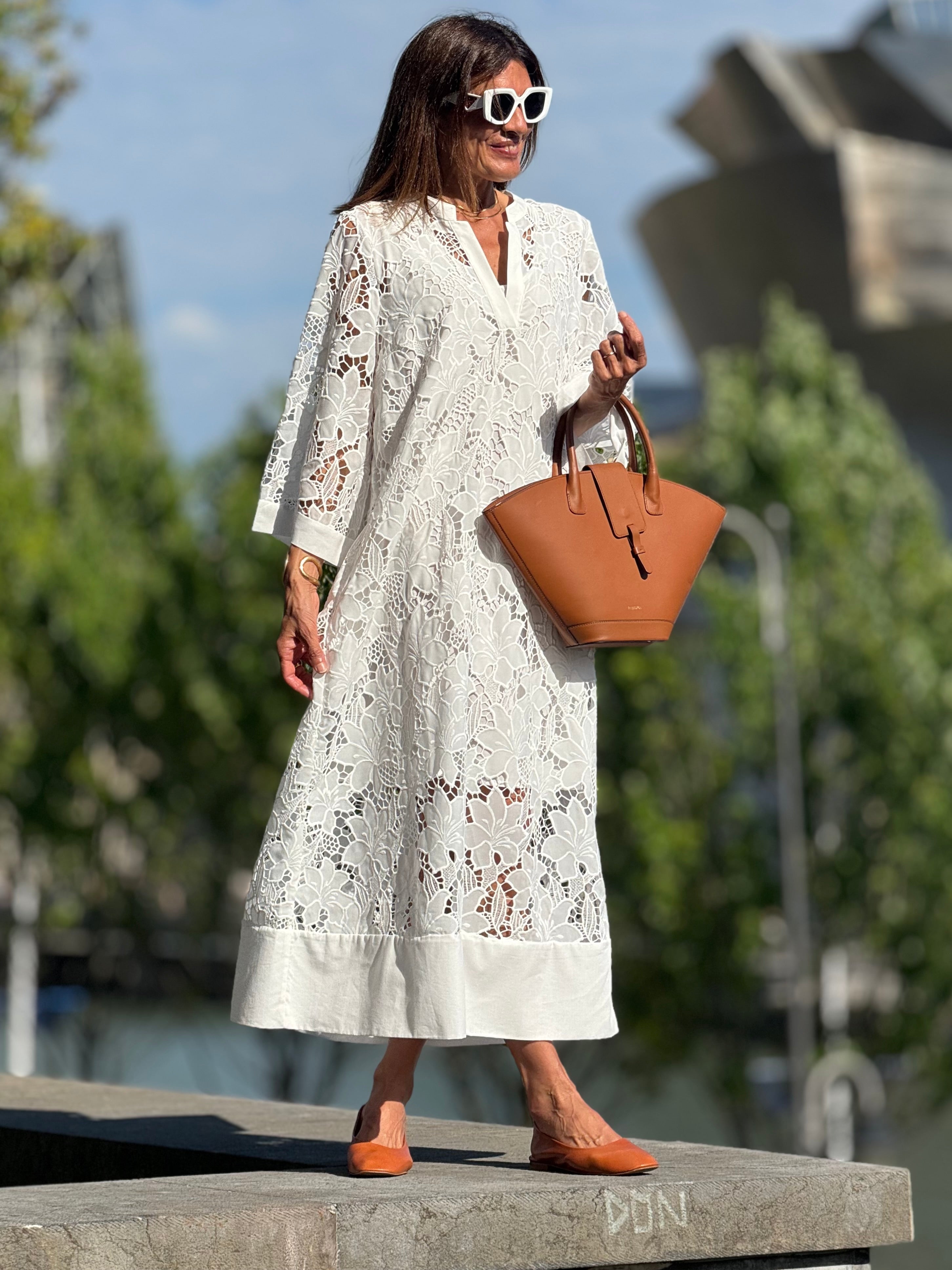 Jurk Luana Lace wit – Elegante Kanten Damesjurk met Onderdress