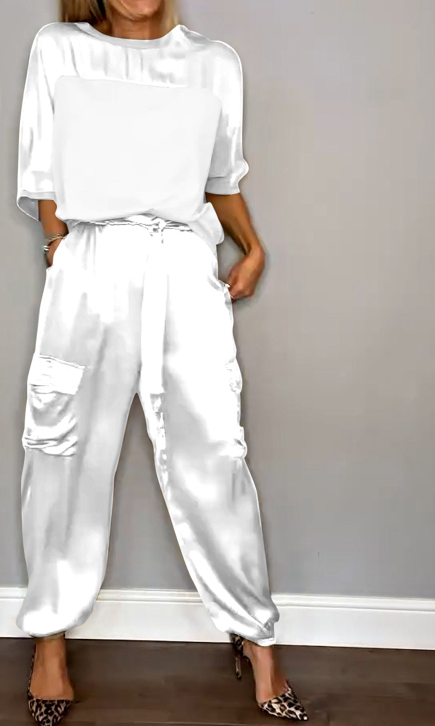 ChicCharm dames set – tweedelige outfit met korte mouwen & comfortabele pasvorm