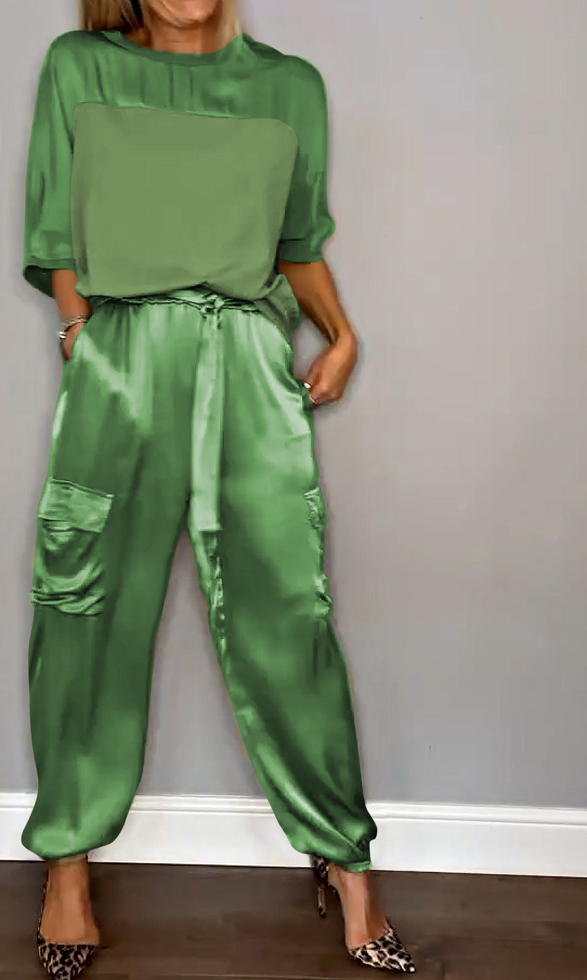 ChicCharm dames set – tweedelige outfit met korte mouwen & comfortabele pasvorm
