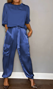 ChicCharm dames set – tweedelige outfit met korte mouwen & comfortabele pasvorm