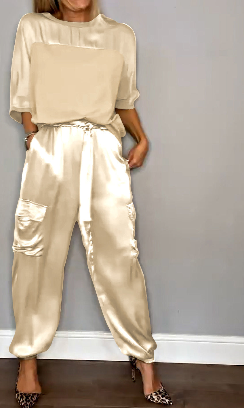 ChicCharm dames set – tweedelige outfit met korte mouwen & comfortabele pasvorm