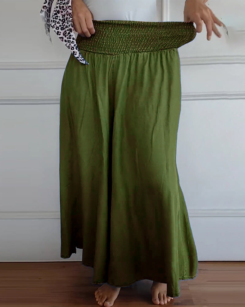 Irene – Comfortabele wijde damesbroek met hoge taille | Luchtige zomerbroek