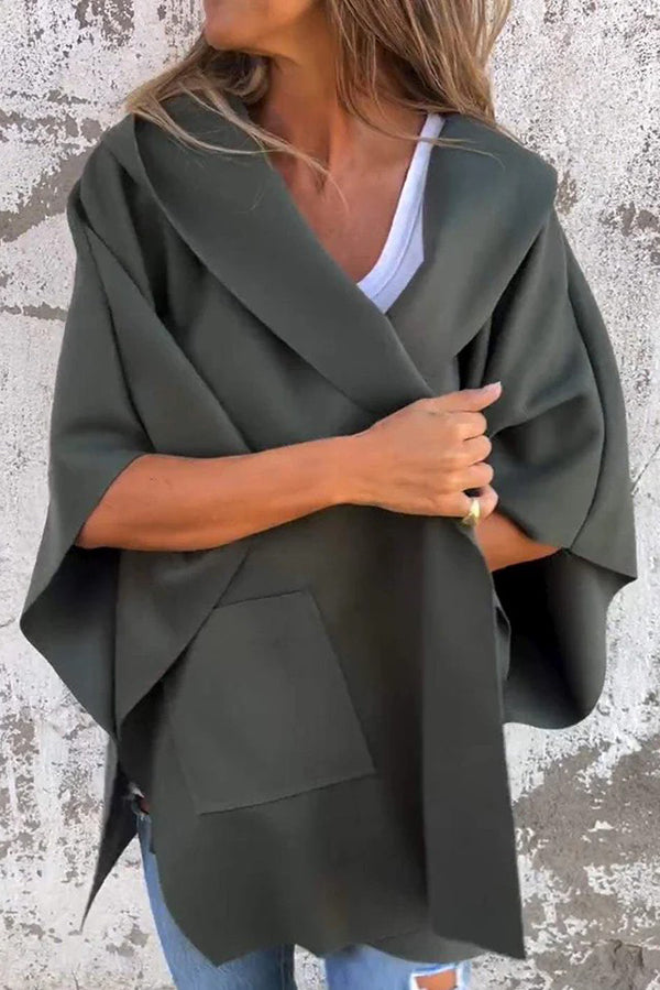 Oversized Cape Jas Dames – Losvallende Jas met Lichtgewicht Stof en Praktische Zakken
