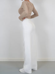 Beau dames pantalon – high-waist broek met rechte pijpen en elegante pasvorm