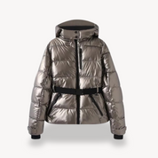 Loravelle dames pufferjas – gewatteerde winterjas met riem, capuchon & waterafstotende stof