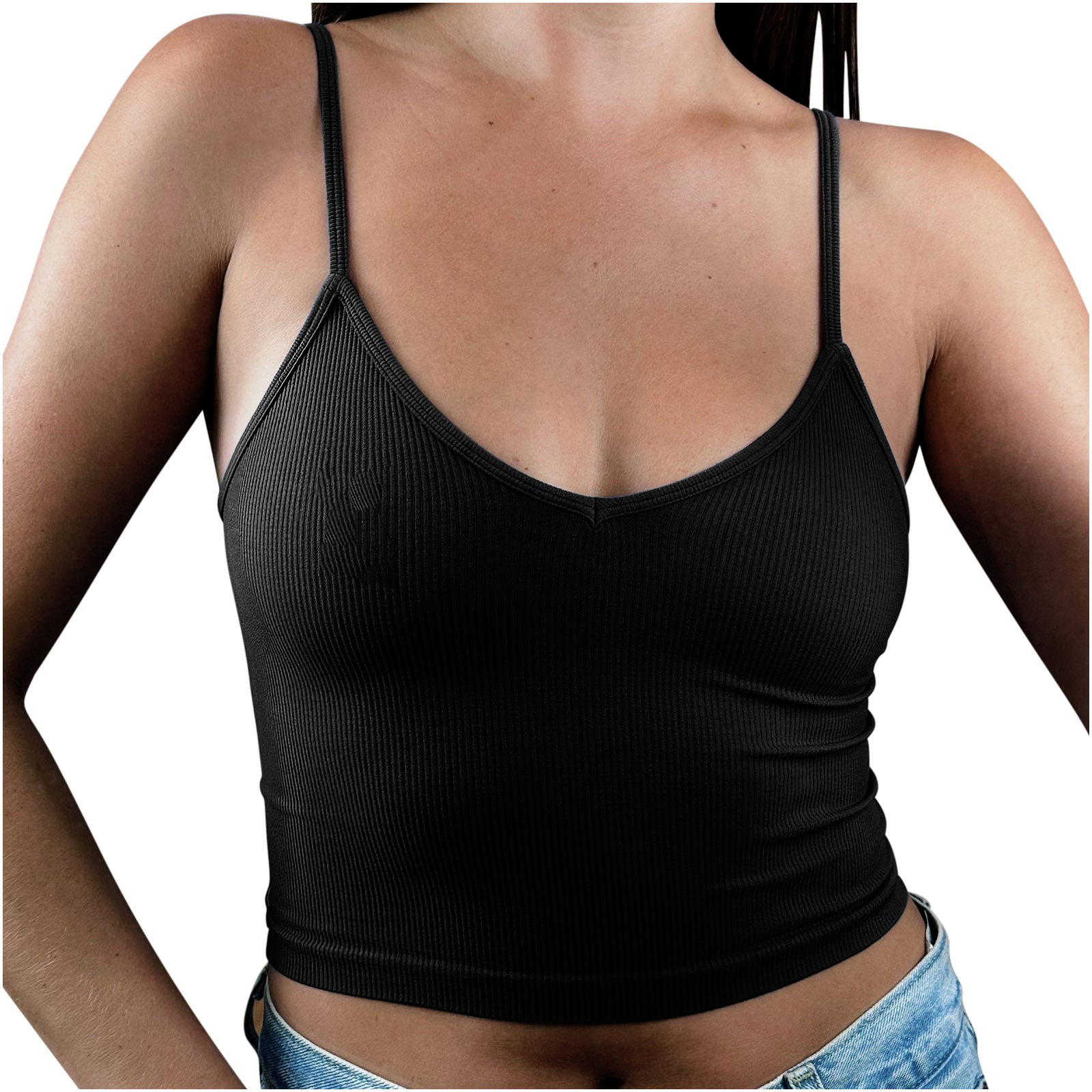 Omira korte top dames met bandjes – elegante cropped top voor dag & avond