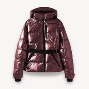 Gewatteerde donsjas dames met ceintuur – warme lange puffer jas voor de winter