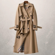 GURI dames trenchcoat – getailleerde jas met ceintuur & dubbele knopen