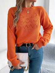 Oversized Trui Dames – Gebreide Halloween Trui met Pompoenontwerp