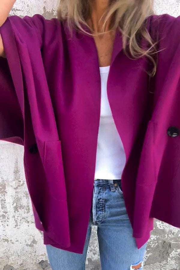 Oversized Cape Jas Dames – Losvallende Jas met Lichtgewicht Stof en Praktische Zakken