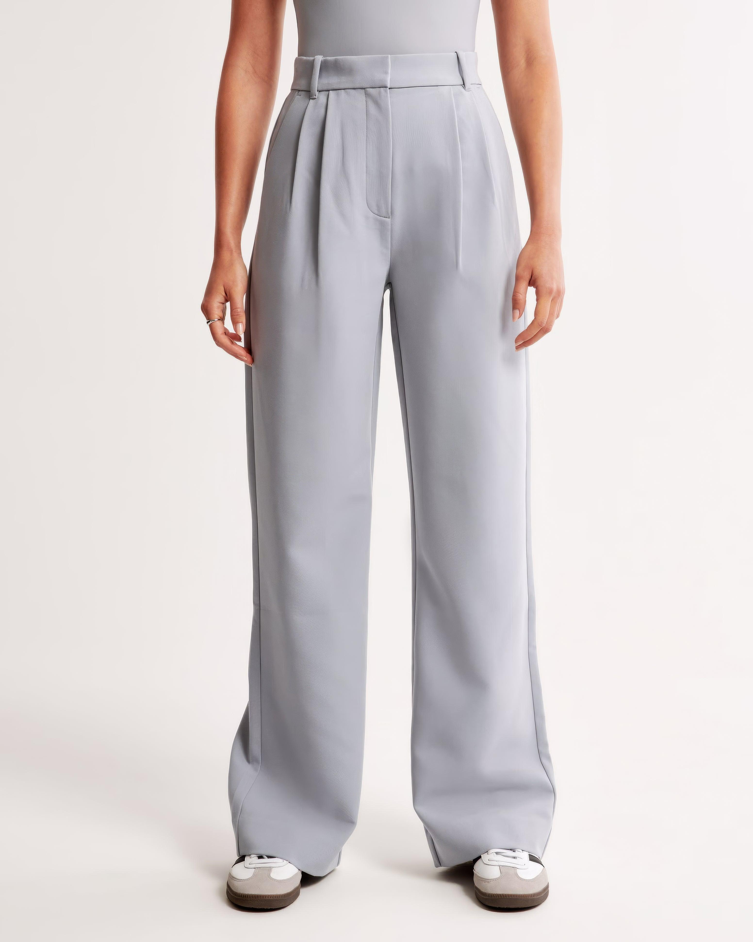 Hoge taille pantalon dames – geplooide pantalon met elegante tapered fit