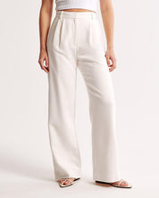 Hoge taille pantalon dames – geplooide pantalon met elegante tapered fit