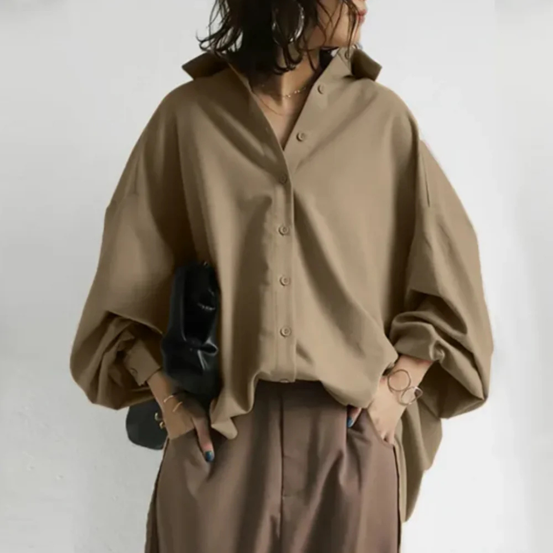 Alfreda | Oversized Button-Up Blouse | Tijdloze Dames Blouse voor Casual & Chic