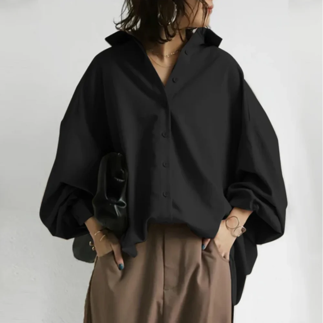 Alfreda | Oversized Button-Up Blouse | Tijdloze Dames Blouse voor Casual & Chic