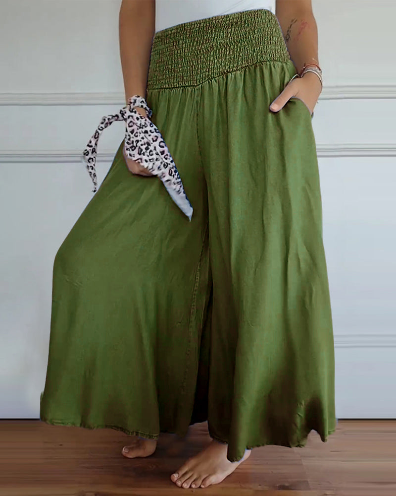 Irene – Comfortabele wijde damesbroek met hoge taille | Luchtige zomerbroek