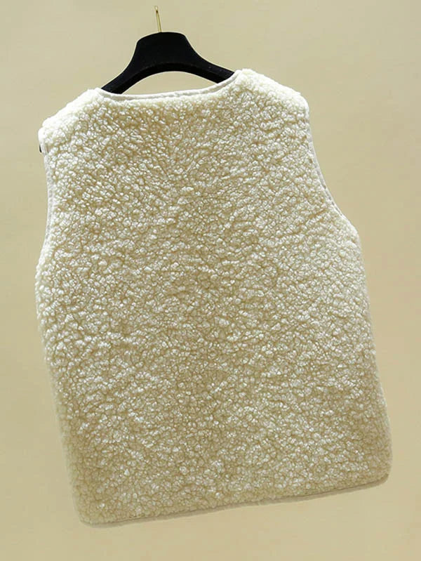 Nora dames vest | Warm mouwloos lamswollen vest | Stijlvol winter gilet