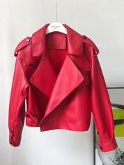 Tiffani leren jas dames – trendy lang model met sherpa voering & ceintuur