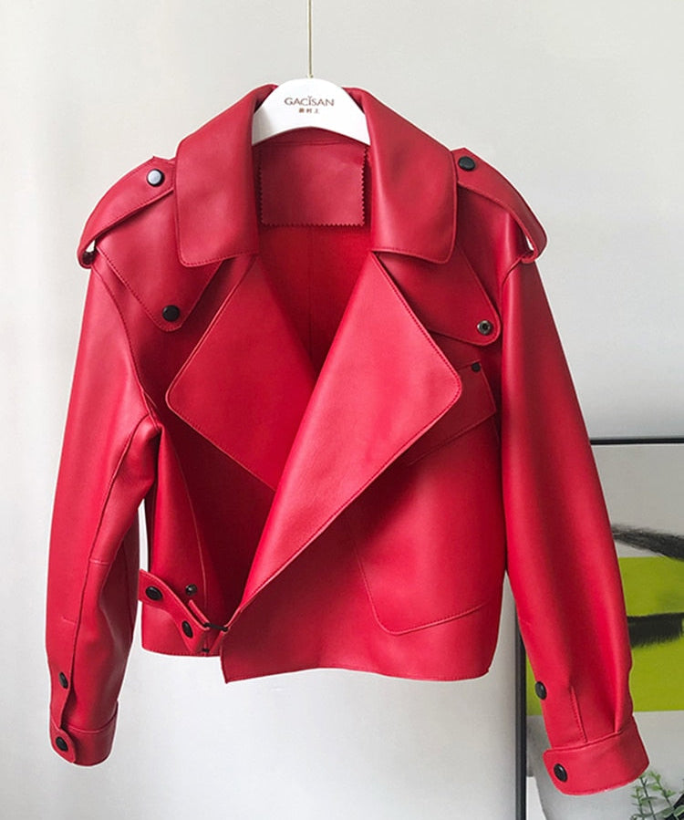 Tiffani leren jas dames – trendy lang model met sherpa voering & ceintuur