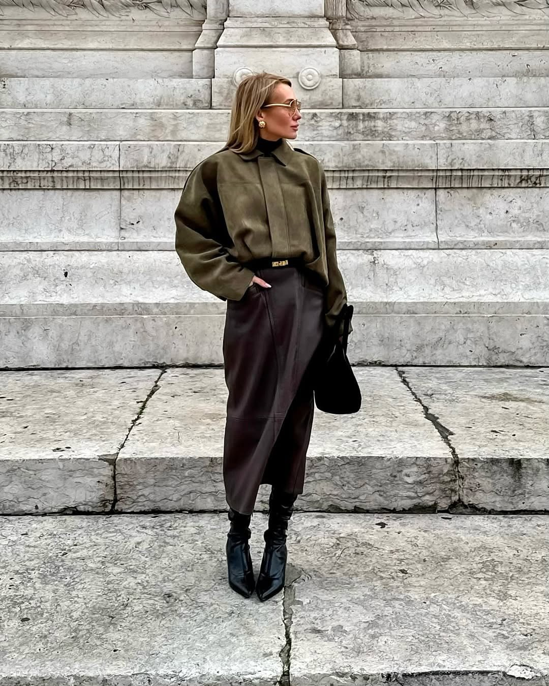 Fabiane dames winterjas – oversized suède leren jas met luxe uitstraling en warme pasvorm