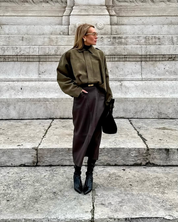 Fabiane dames winterjas – oversized suède leren jas met luxe uitstraling en warme pasvorm
