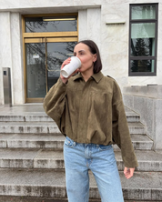 Fabiane dames winterjas – oversized suède leren jas met luxe uitstraling en warme pasvorm