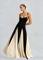 Elegante maxi jurk dames – lange avondjurk met soepele pasvorm