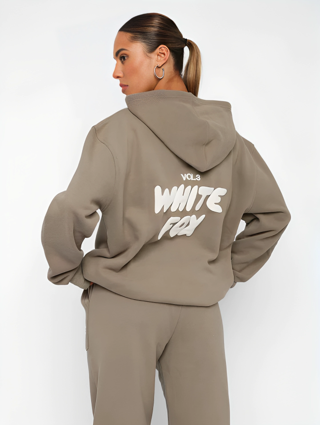 Dames Hoodie en Joggingpak Set – Comfortabele Loungewear met Trendy Print