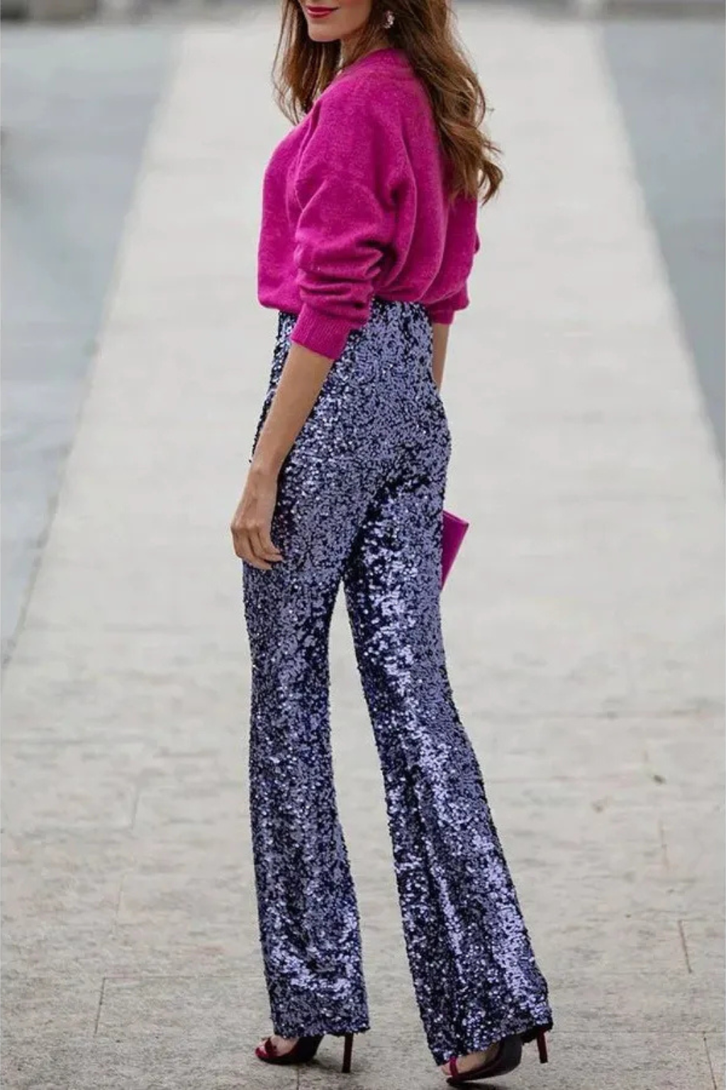 Noa | Sprankelende Flared Dames Broek | Glitter & Pailletten | Perfect voor Feestelijke Outfits
