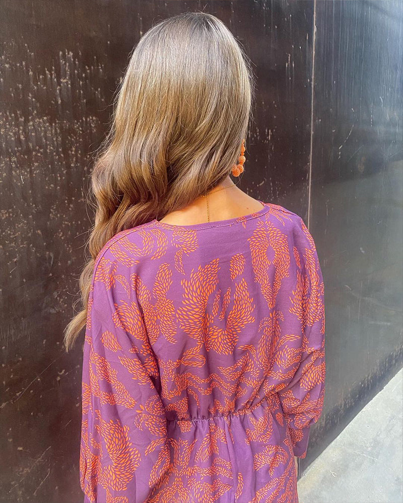 Boho maxi wrap jurk dames – casual chique overslagjurk met lange lengte