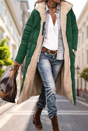 Camila Herfstjas Dames – Luxe Omkeerbare Jas met Capuchon & Warme Isolatie