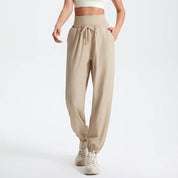 Sportieve dames joggingbroek hoge taille – comfortabel met zakken
