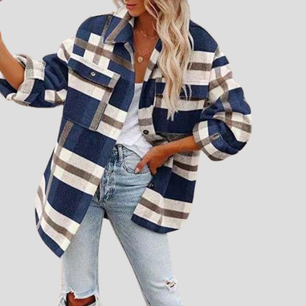 Geruit overshirt dames – warme blousejas met ruitpatroon en relaxte pasvorm