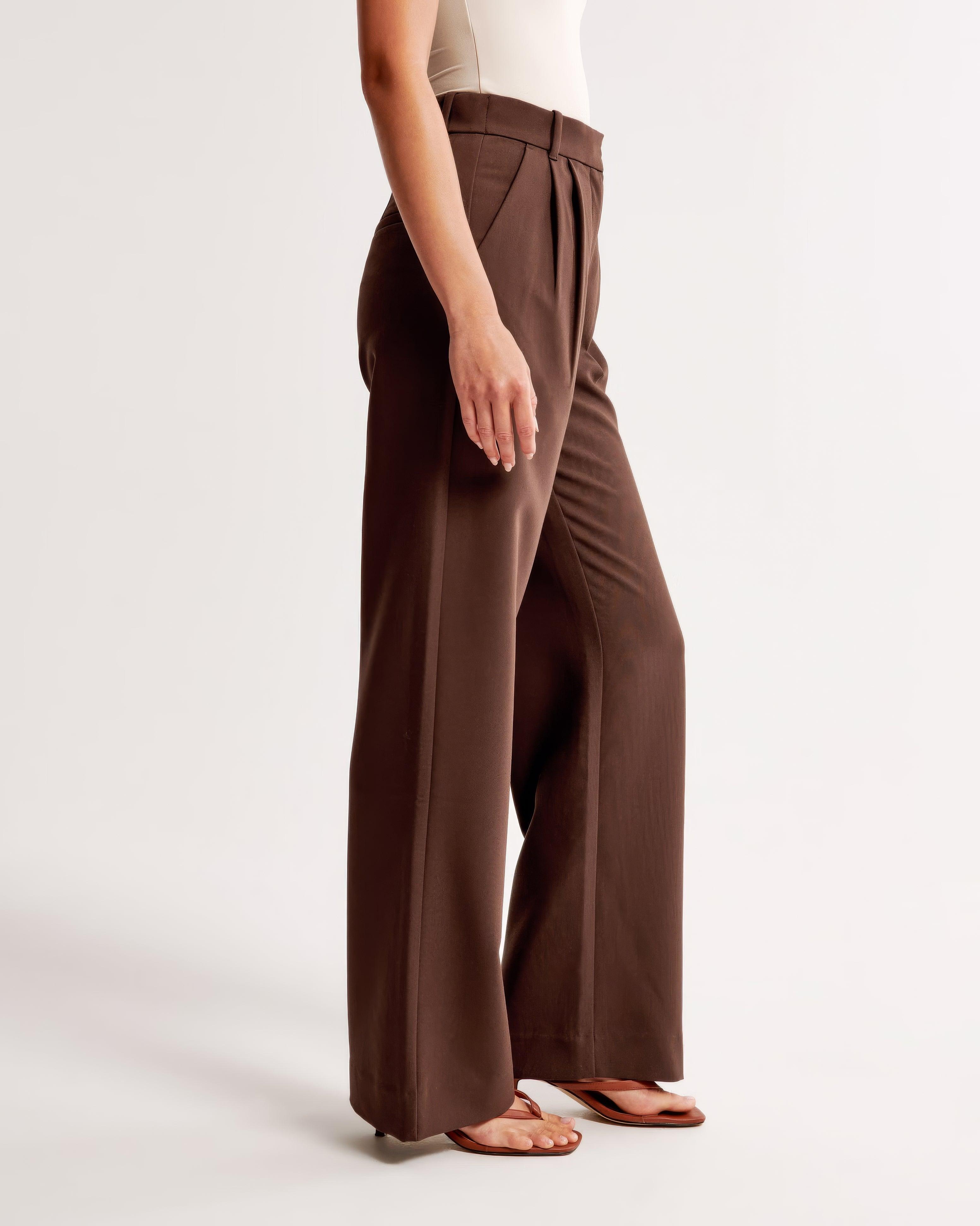 Hoge taille pantalon dames – geplooide pantalon met elegante tapered fit