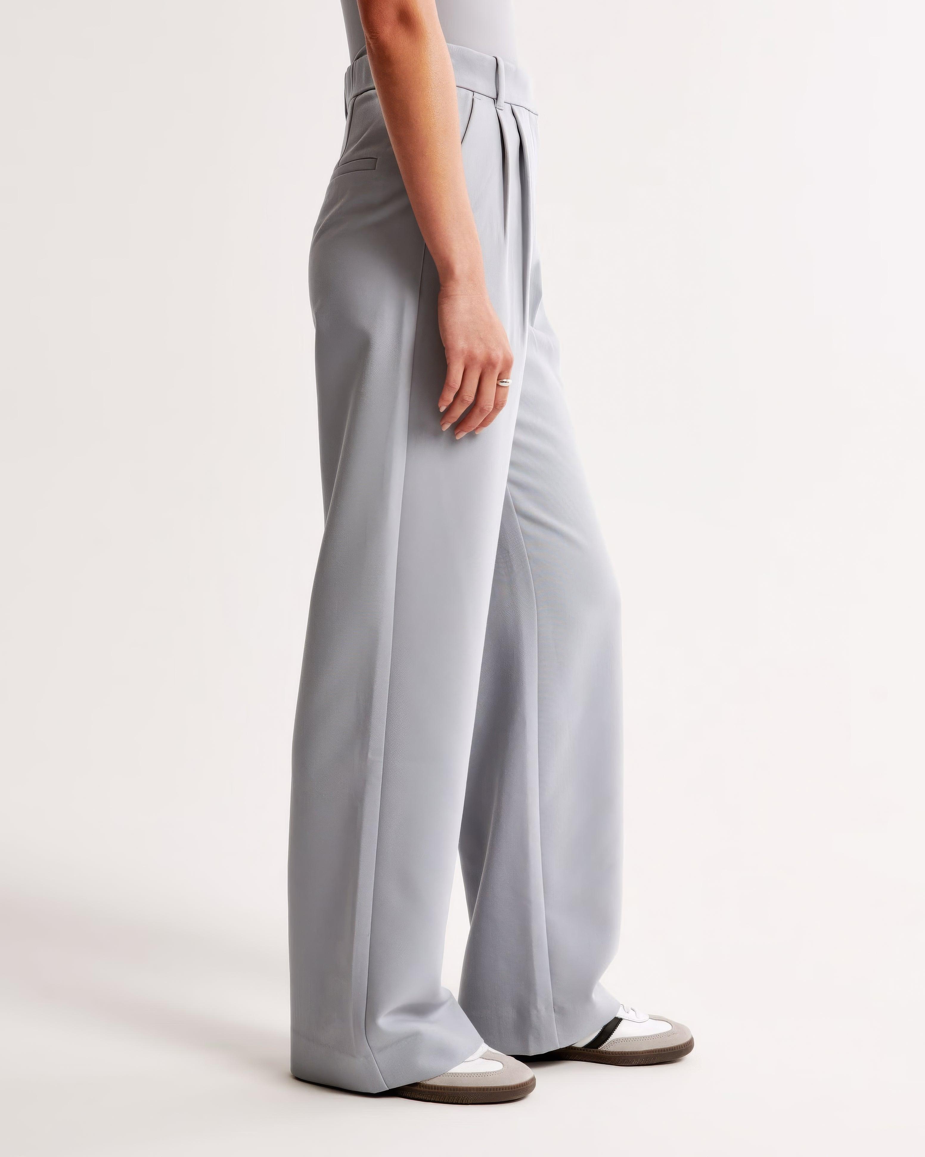 Hoge taille pantalon dames – geplooide pantalon met elegante tapered fit