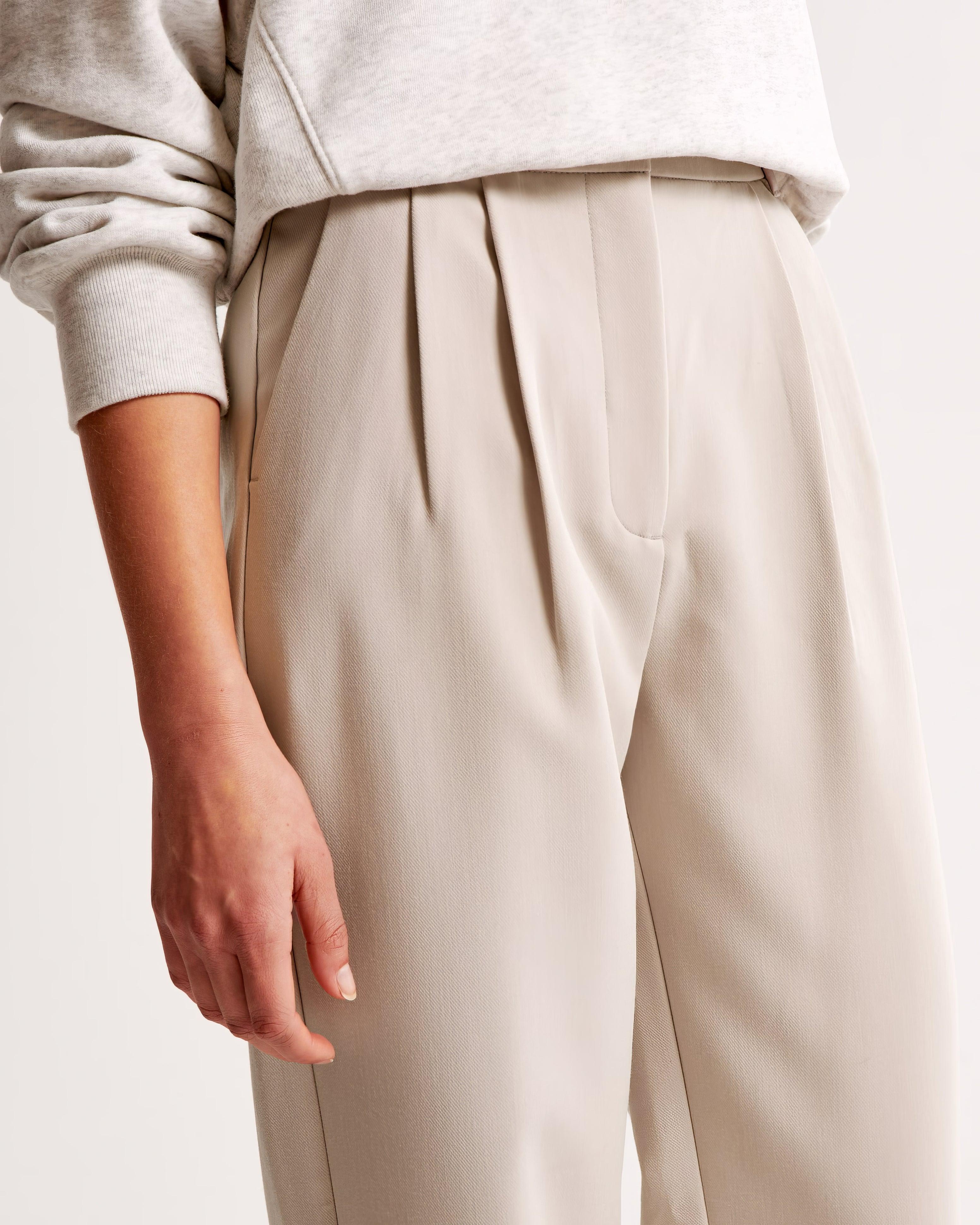 Hoge taille pantalon dames – geplooide pantalon met elegante tapered fit